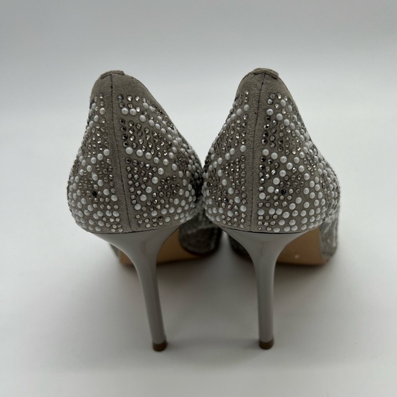 VANELI di Notte Suede Gray Embellished Pumps Shoes Size 4.5M - Picture 2 of 11